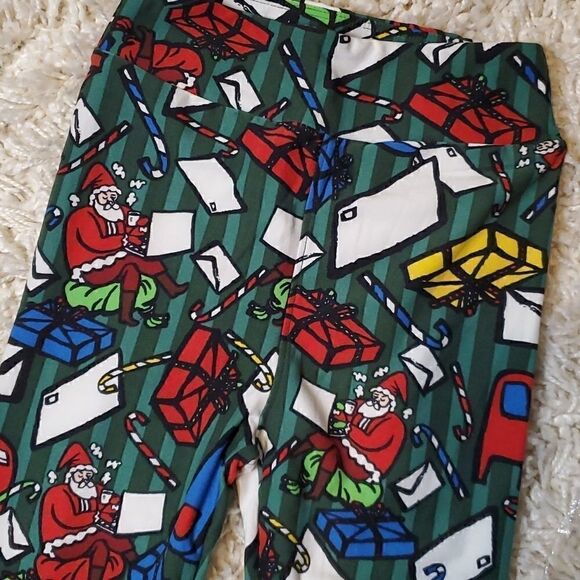 LULAROE Kids Christmas/Holiday Leggings - L/XL - Picture 2 of 6